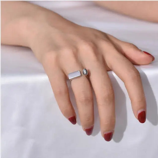 Brass Geo Solid Rings Women Jewelry Punk Boho Party Designer Club Cocktail Party Ins Rare Japan South Korean