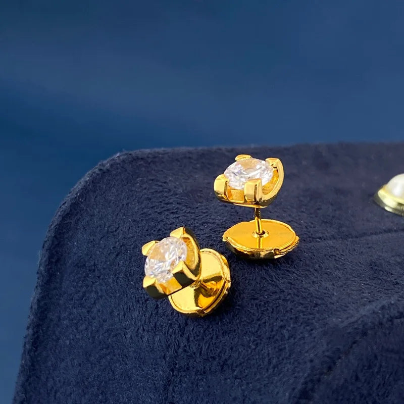 Brass With 18K AAA Zircon Shiny Claw Earrings Women Jewelry Punk Party T Show Gown Runway Trendy  Korean Japan Israel INS