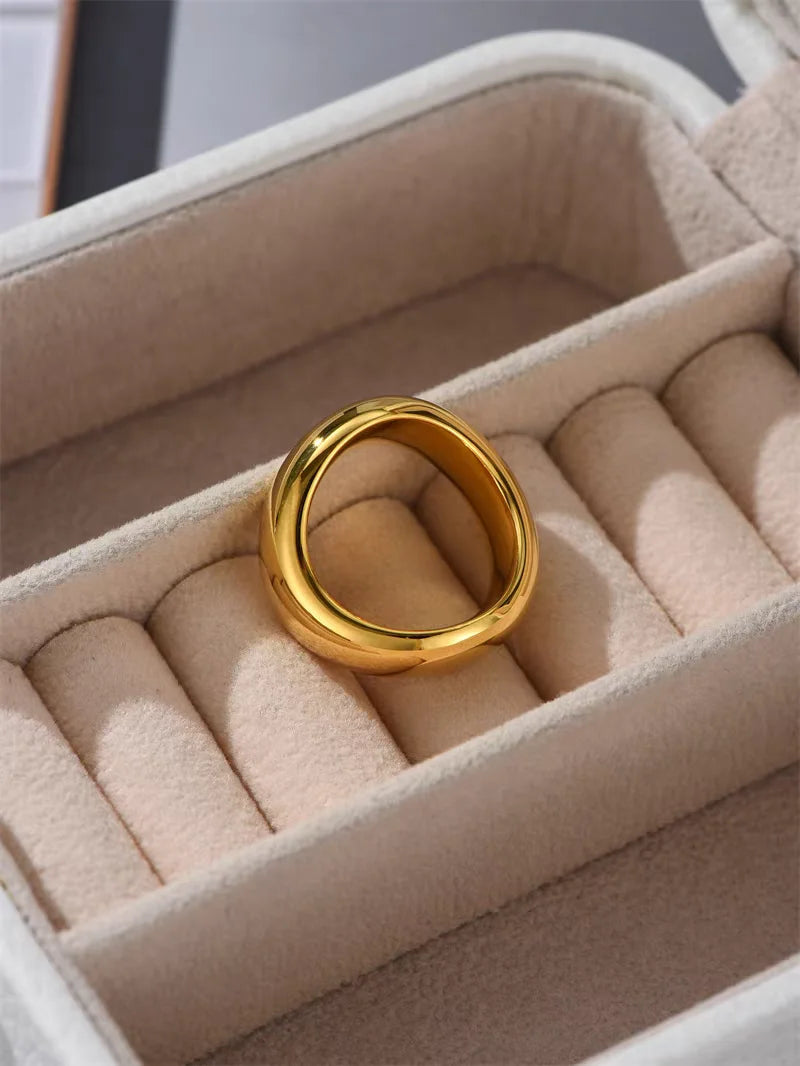 Brass Solid Wave Ring Women Jewelry Punk Party Designer Club Cocktail  Party Gown Trendy Top Japan