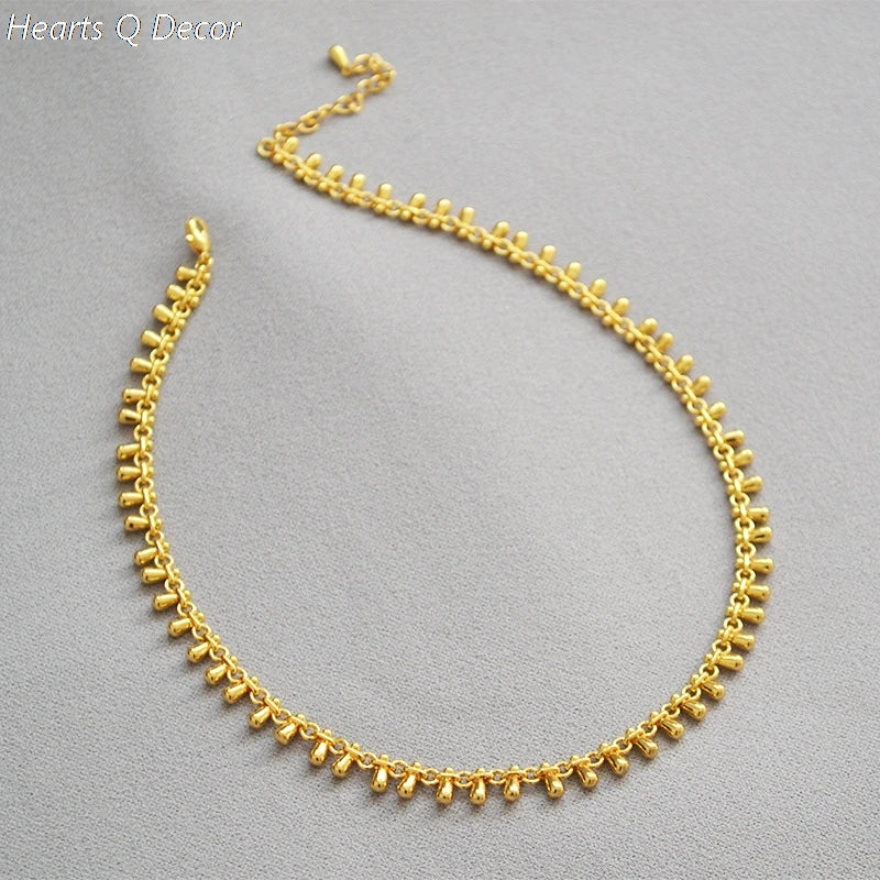Glam Brass Raindrop Wapped Choker Necklace Classic Women Gifts Jewelry Gown Sweet Boho Trendy INS OL Simply