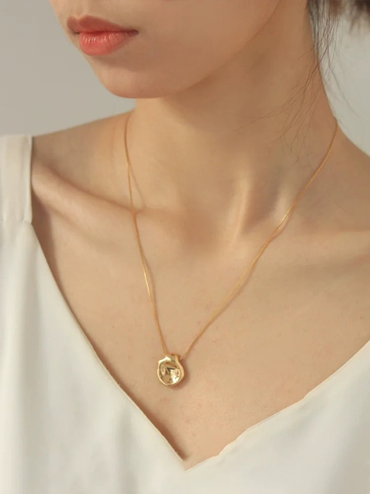 Brass Rugged Beads Box Chian Pendant Necklace Women Jewelry Punk Designer Runway Rare Gown Boho Japan Korean