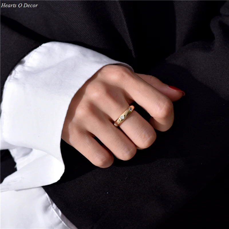 Brass Zirconia Band Statement Rings Punk Style Designer Club Cocktail  Party Gown Amazing Gift Trendy Top Jewelry Korean Japan