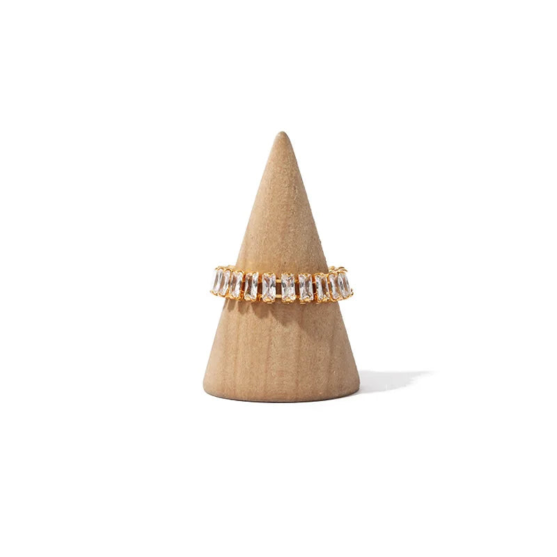 Brass AAA ZIrcon Wave Ring Women Jewelry Punk Hiphop Designer Runway Rare Simply Gown Boho Top Japan Korean INS Trendy
