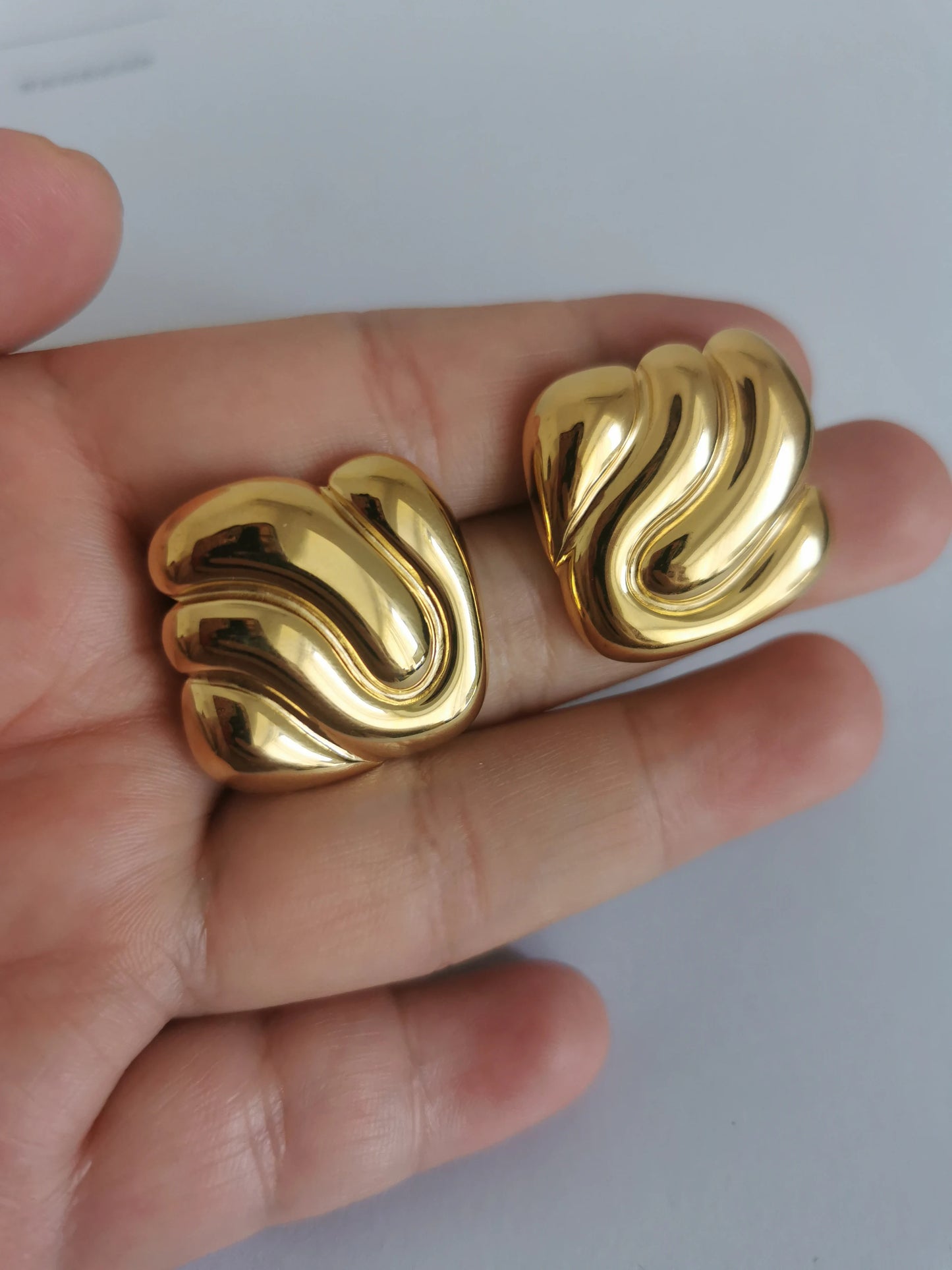 Brass With 18k Gold Square Stud Earrings Women Jewelry Punk Designer Club Cocktail  Party Boho Japan Korean