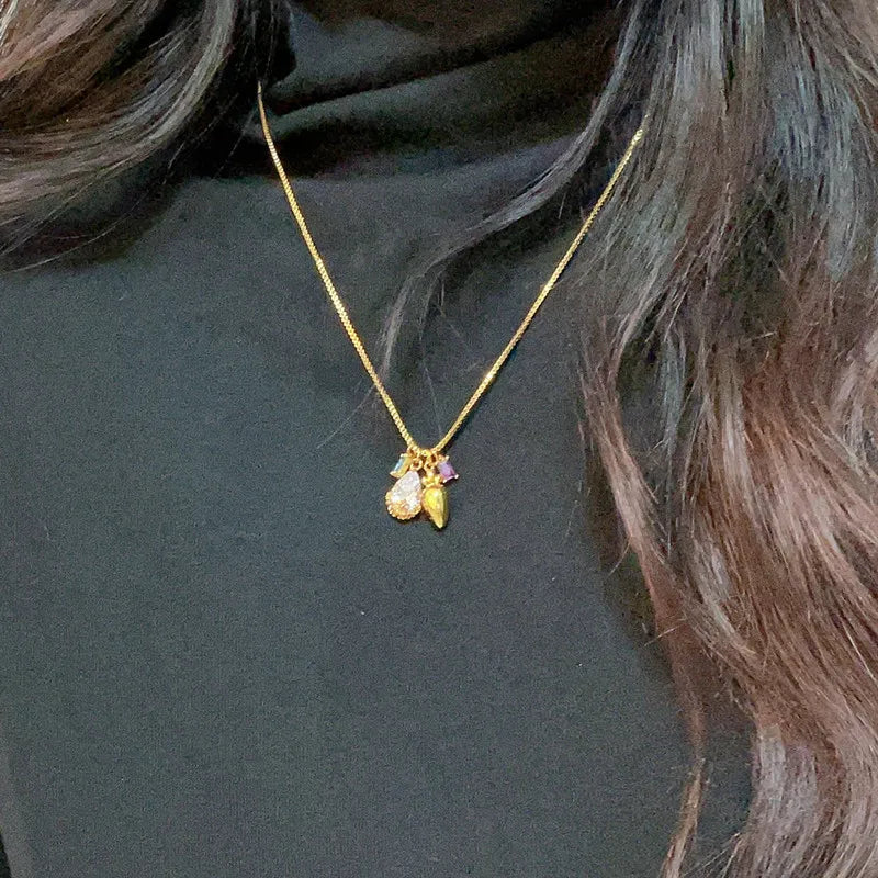 Brass With 18K AAA Zircon Rhinestoned Mask Pendant Necklaces Women Jewelry Punk Hiphop Designer Runway OL Gown Boho Top Japan