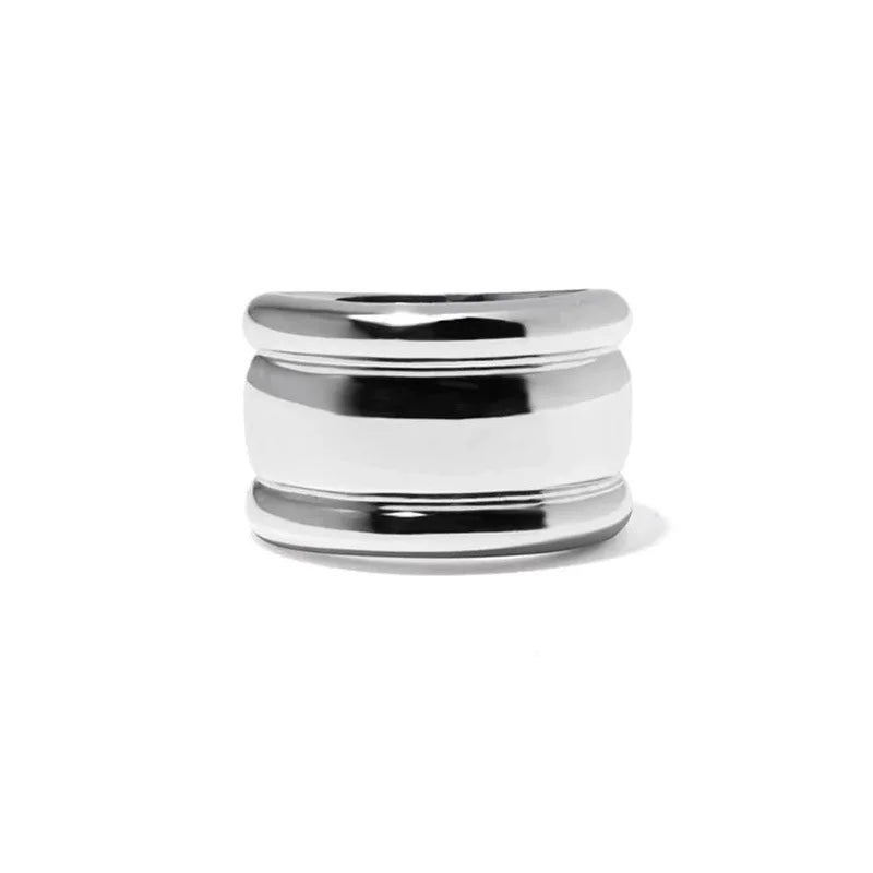Brass Silver Color Solid Rings Women Jewelry Punk Style Designer Club Cocktail Party Gown Amazing Trendy Boho Korean Japan