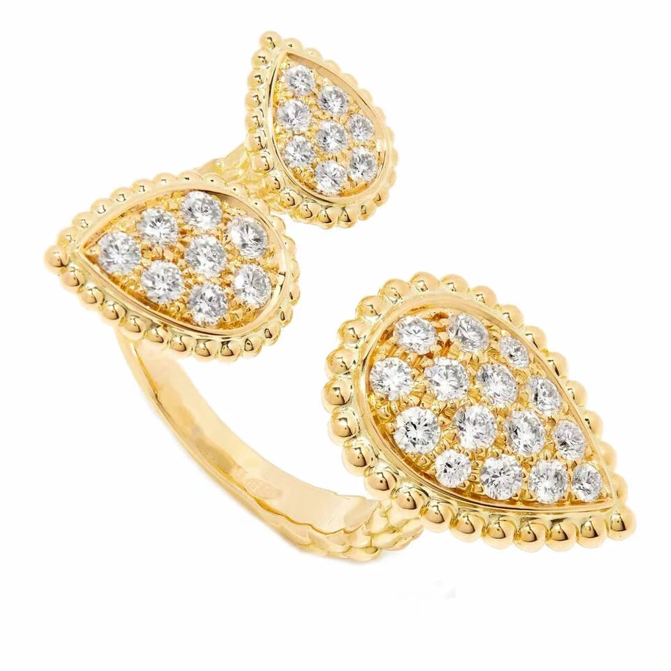 Brass With 18 K Gold AAA Zircon Eyes Ring Women Jewlery Stuning Designer T Show Club Cocktail Party Rare Japan Korean