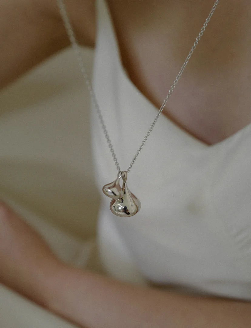 Brass Long Chain Double Water Drop Pendant Necklace Women Jewelry Punk Designer Runway Rare Gown Boho Japan Korean