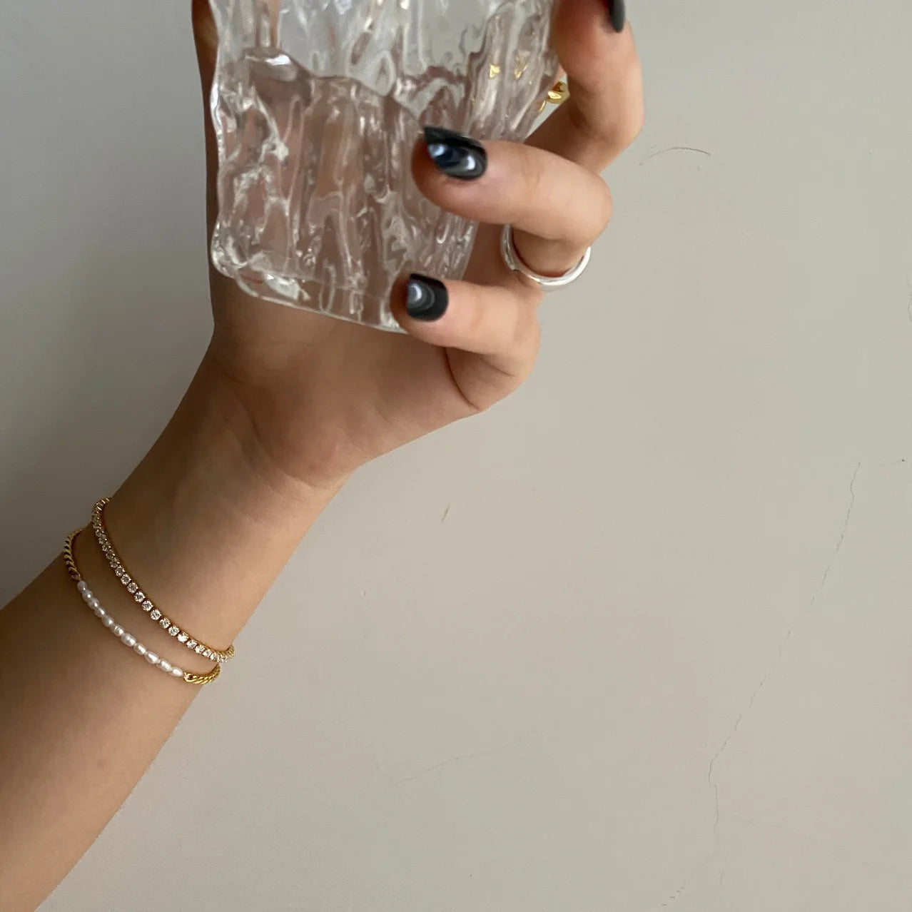 Brass With 18K Real Pearl OT Chain  Bracelet Women Jewelry Chic Gown Party T Show Sweet Boho Trendy OL Simply INS Japan Korean