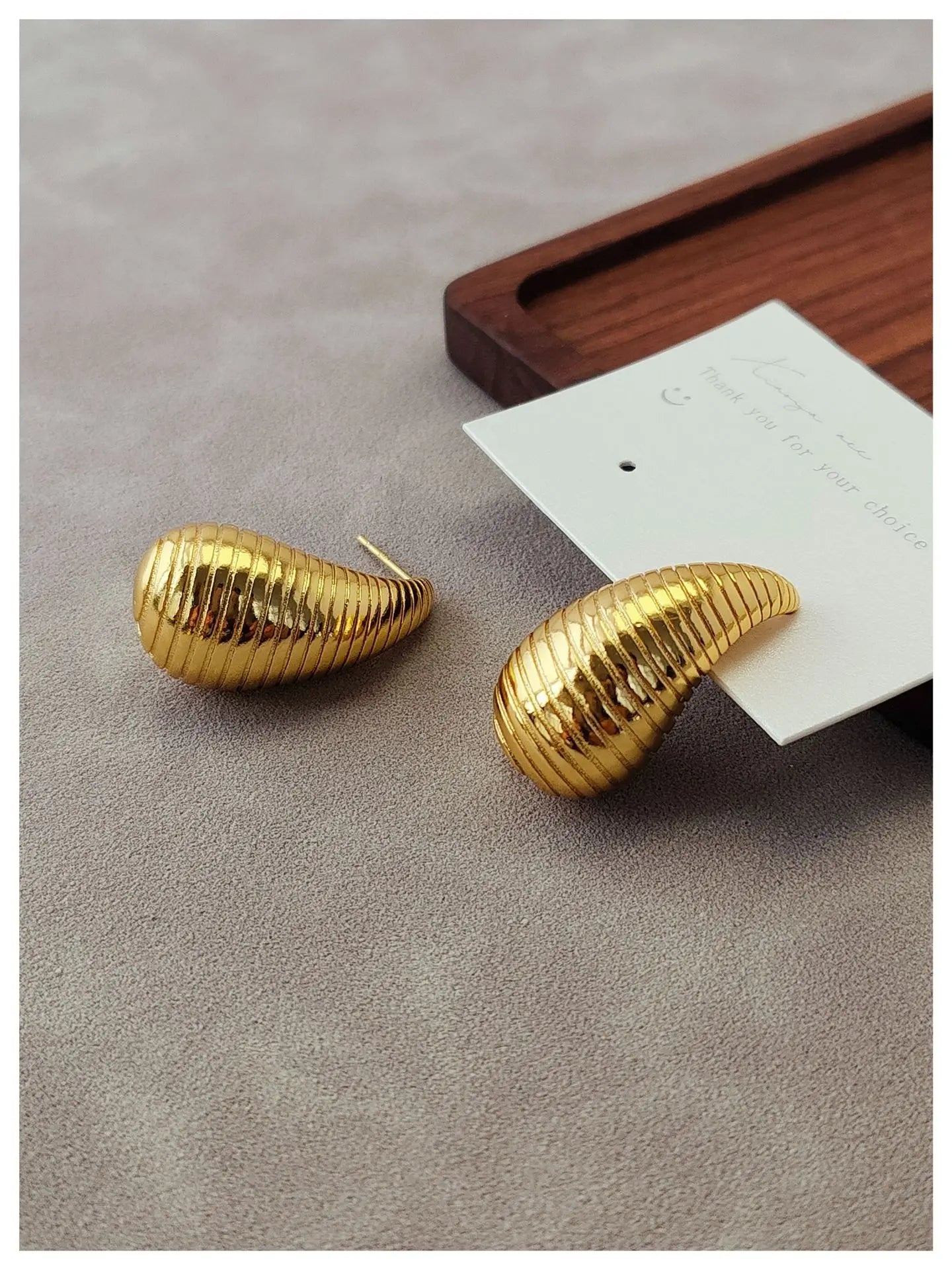 Brass With 18K Half Water Drop Earrings Women Jewelry Punk Party T Show Gown Runway Korean Japan INS