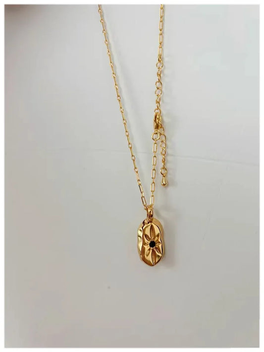 Brass With 18K Gold Star Pendant Necklaces Women Jewelry Punk Hiphop Designer Runway Rare  Boho Top Japan Korean