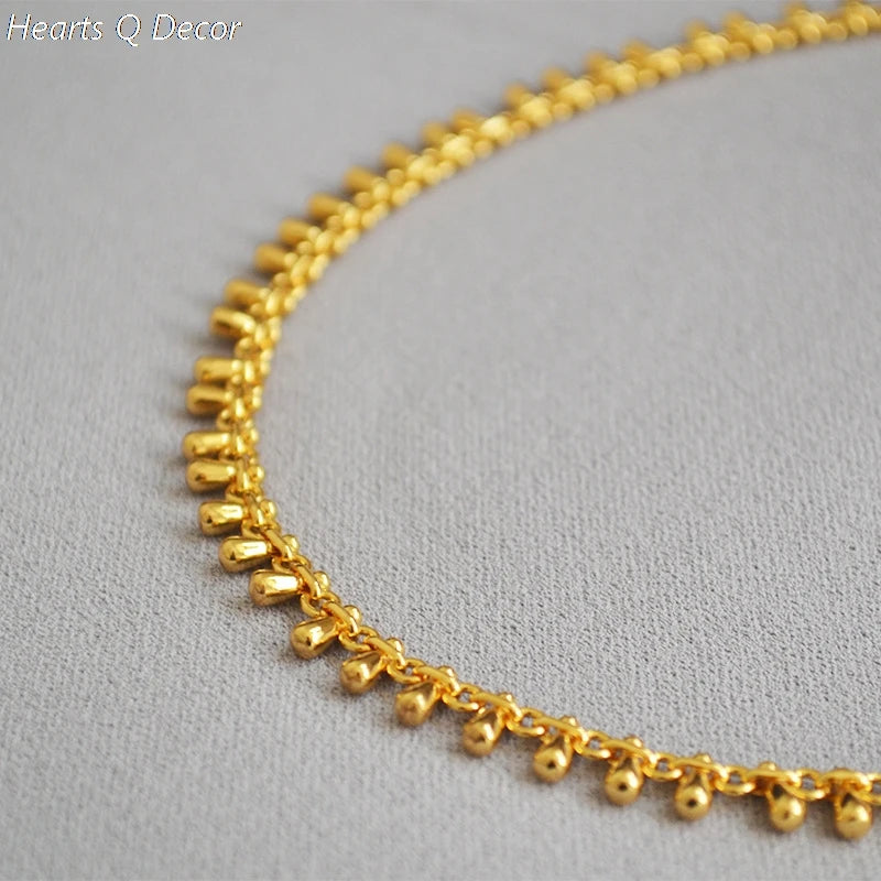 Glam Brass Raindrop Wapped Choker Necklace Classic Women Gifts Jewelry Gown Sweet Boho Trendy INS OL Simply