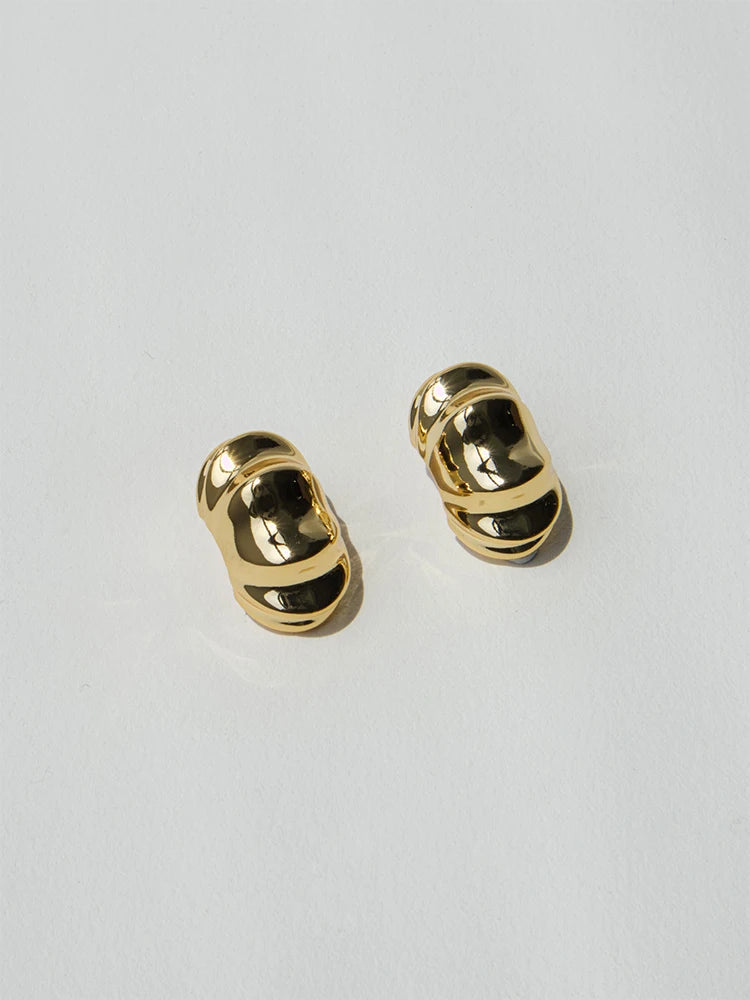 Brass With 18K Gold Claw Hoop Earring Women  Jewelry Punk Designer Club Cocktail  Party Boho Japan Korean