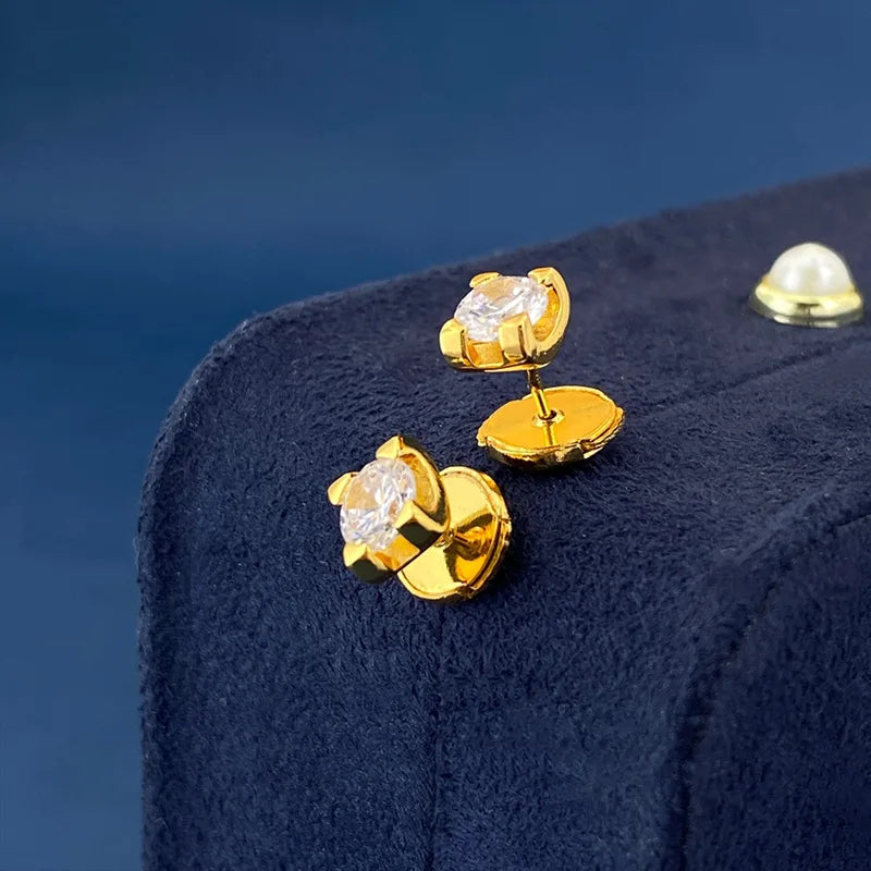 Brass With 18K AAA Zircon Shiny Claw Earrings Women Jewelry Punk Party T Show Gown Runway Trendy  Korean Japan Israel INS