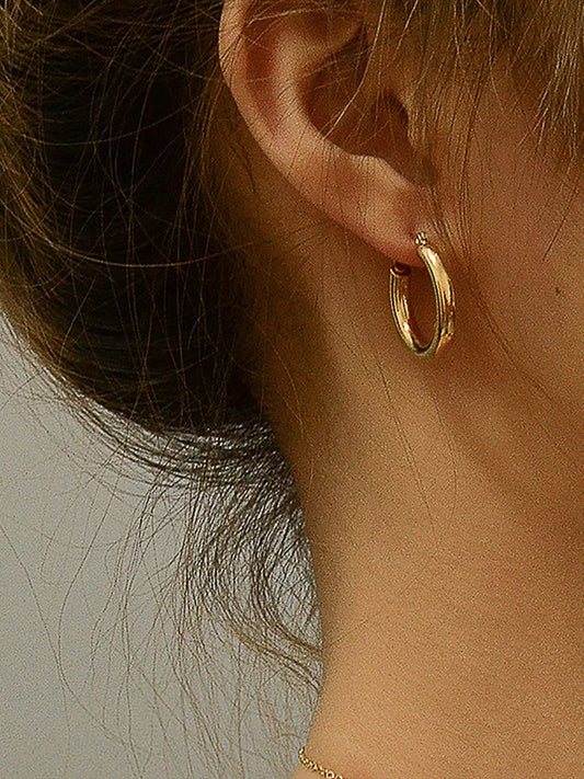 Titanium With 18k Gold Simply Drop Earrings Women Jewelry Party T Show Gown Runway Rare Korean Japan Trendy INS