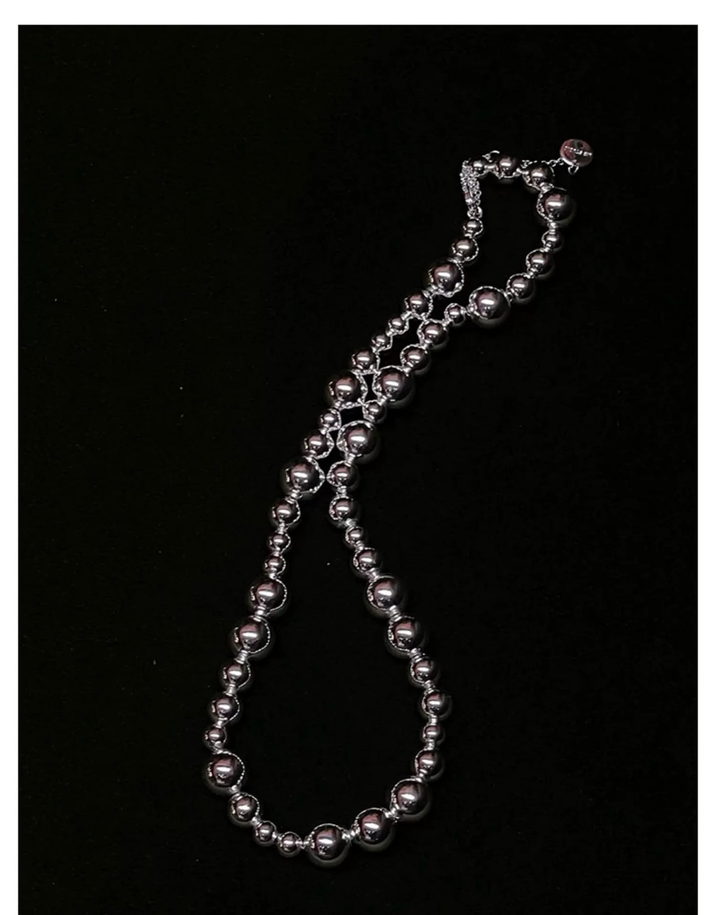 Brass Big Small Ball Chain Choker Necklace Women Jewelry Punk Designer Runway Rare Gown Boho Japan Korean