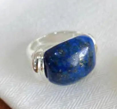 Brass Chunky Natural Stone Solid Rings Women  Jewelry Punk Designer Club Cocktail  Party Boho Japan Korean