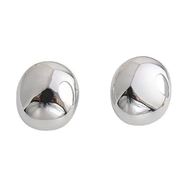 Brass Chunky Big Beads Stud Earrings Women Jewelry Punk Party T Show Gown Runway Korean Japan INS