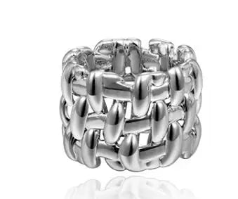 Brass Cutout Braided Stackable Rings Wome  Jewelry Punk Party Designer Runway T show Club Cocktail Party Boho Japan Korean Ins