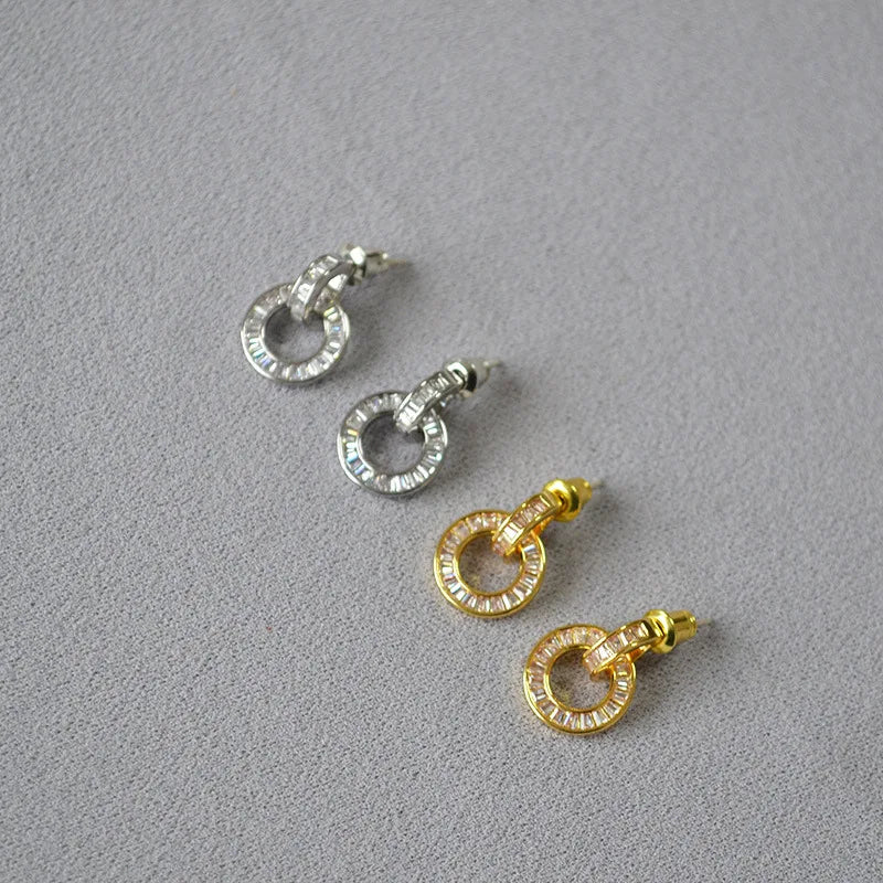 Brass With 18K AAA Zircon Drop Earring Women Jewelry Punk Designer Runway Rare Simply Gown Boho Japan Korean