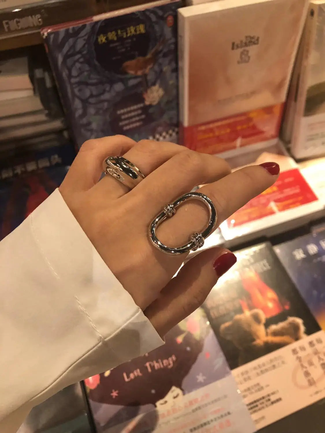 Titanium Geo Solid Statement Ring Women Jewelry Punk Party Designer Club Cocktail  Party Gown Amazing Gift Trendy Top Japan