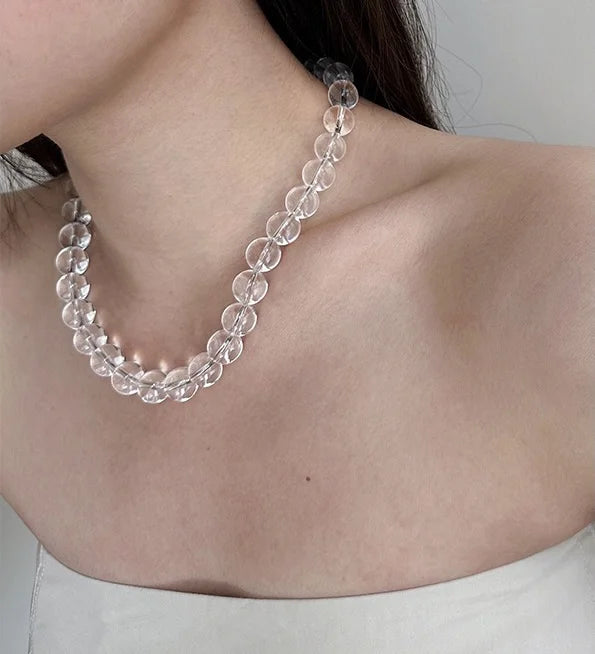 Brass Natural Jade Clear Crystal Choker Necklace Women Jewelry Punk Designer Runway Rare Gown Boho Japan Korean