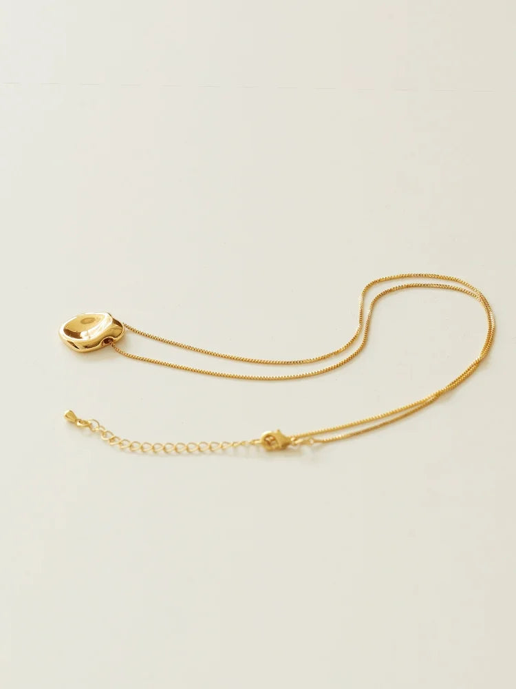 Brass Rugged Beads Box Chian Pendant Necklace Women Jewelry Punk Designer Runway Rare Gown Boho Japan Korean