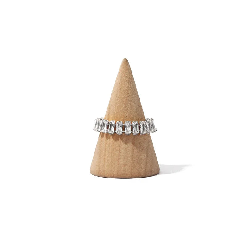 Brass AAA ZIrcon Wave Ring Women Jewelry Punk Hiphop Designer Runway Rare Simply Gown Boho Top Japan Korean INS Trendy