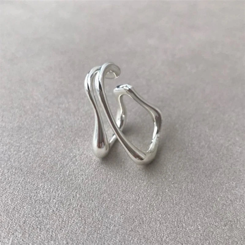 Brass Twist Ear Clip Earrings Women Jewelry Gothic Boho Designer Unique Party Elegance Gifts Japan Korean Fashion