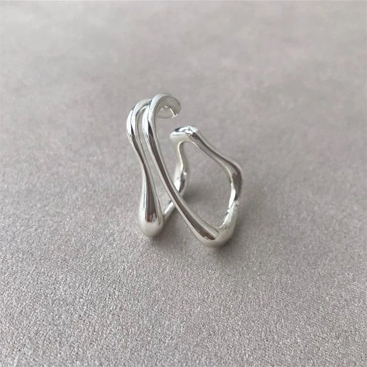 Brass Twist Ear Clip Earrings Women Jewelry Gothic Boho Designer Unique Party Elegance Gifts Japan Korean Fashion