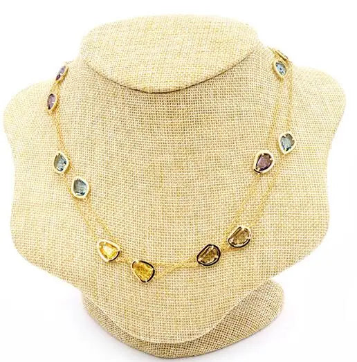 Brass Stuning Colorful Bead sPendant Necklaces Women Jewelry Punk Hiphop Designer Runway Rare  Gown Boho Top Japan Korean