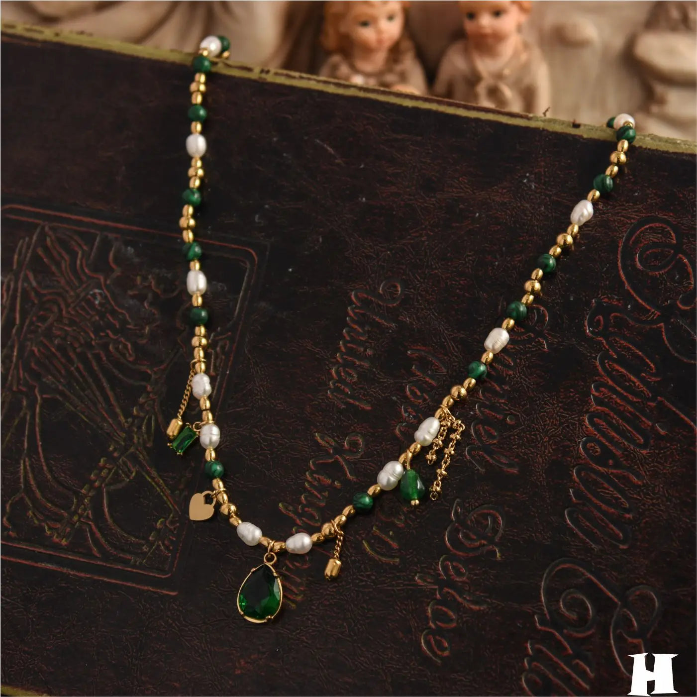Brass With 18K Freshwater Pearl Natural Beads Necklace Women Jewelry Punk Designer Runway Rare Gown Boho Japan Korean