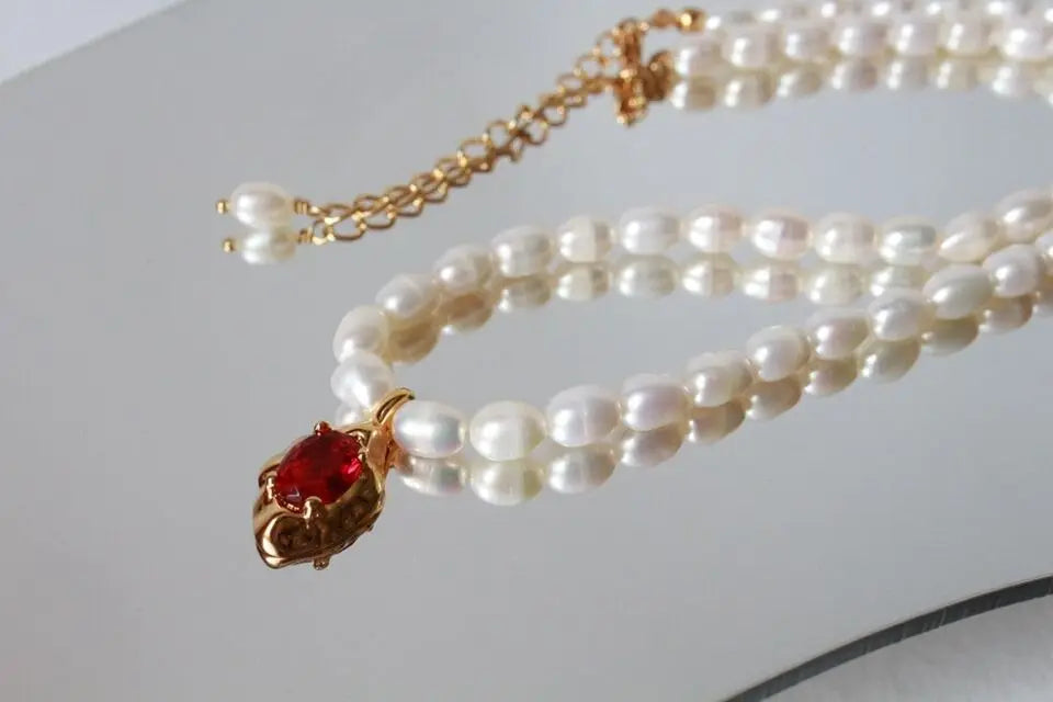 Colorful Crystal Beads Real Freshwater Pearl Choker Necklaces Punk Hiphop Designer Runway Rare Simply Gown Boho Top Japan Korean
