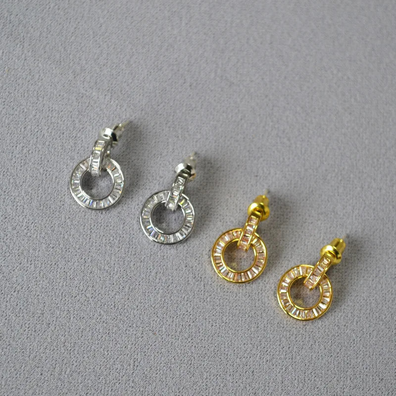 Brass With 18K AAA Zircon Drop Earring Women Jewelry Punk Designer Runway Rare Simply Gown Boho Japan Korean