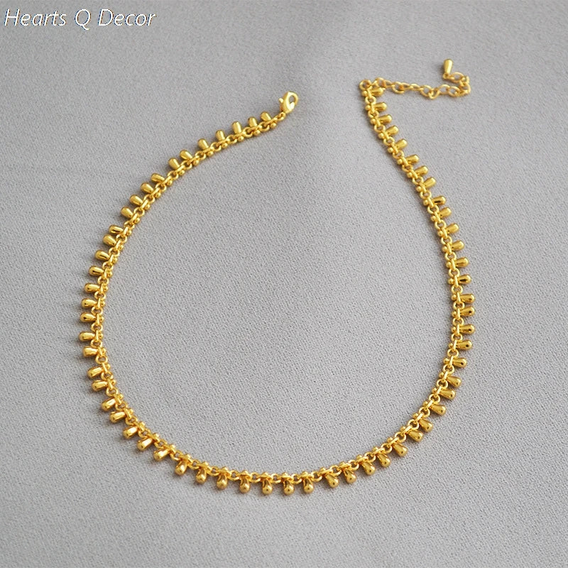 Glam Brass Raindrop Wapped Choker Necklace Classic Women Gifts Jewelry Gown Sweet Boho Trendy INS OL Simply