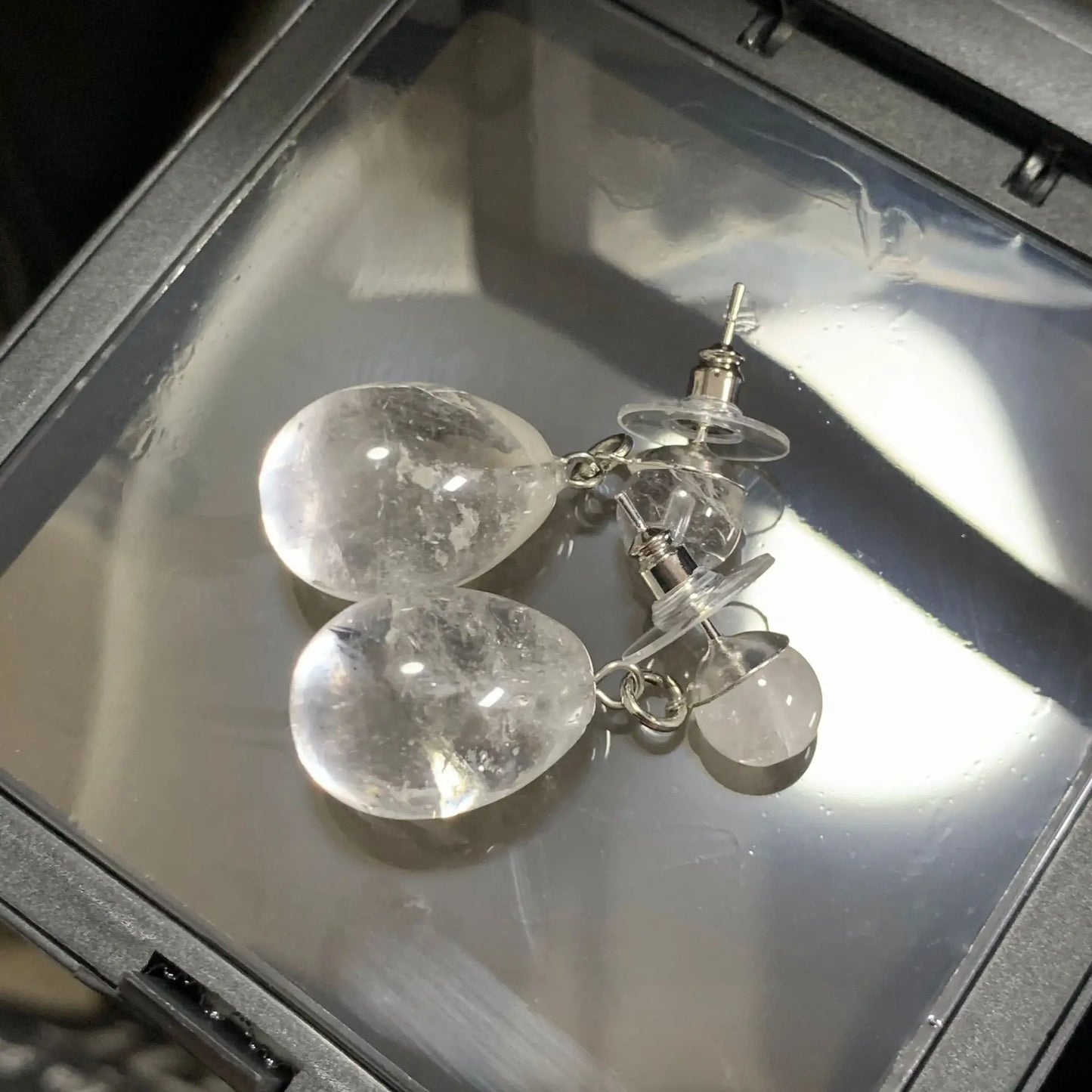 Brass With White Gold Natural White Crystal Drop Earring Women  Jewelry Punk Designer Club Cocktail  Party Boho Japan Korean
