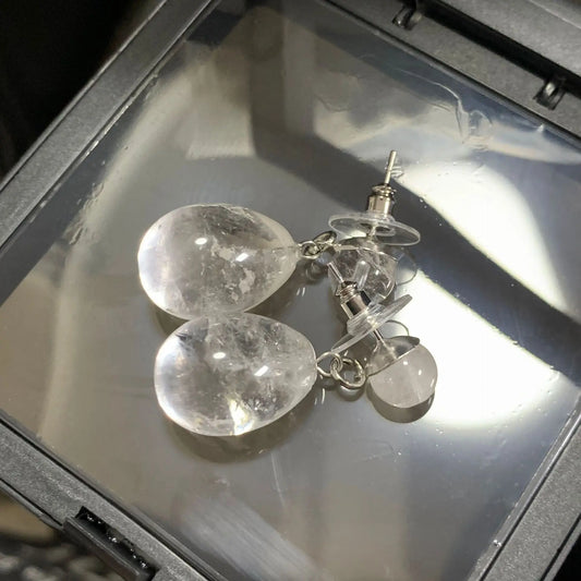 Brass With White Gold Natural White Crystal Drop Earring Women  Jewelry Punk Designer Club Cocktail  Party Boho Japan Korean