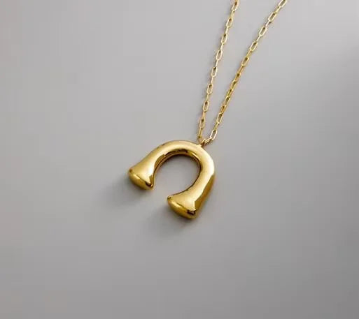 Brass With 18K Gold Long Chain U Necklace Women Jewelry  Runway T Show Party Top Rare Boho Japan Souch Korea Fashion