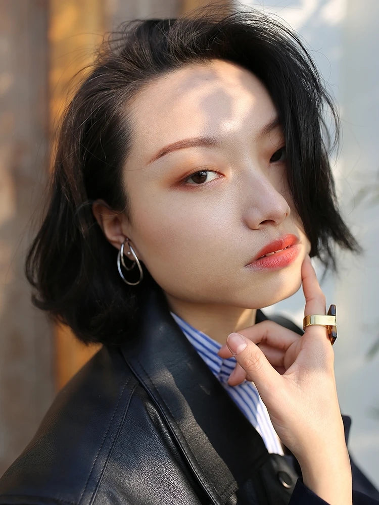 Brass With 18K Gold Twist Non Pieried Clip  Earrings Women Jewelry Punk Party Gown Runway Korean Japan INS Boho Top