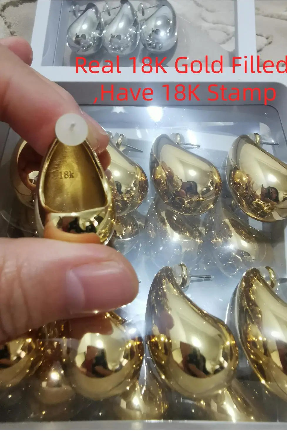 Brass Water Drop Half Empty Stud Earrings Women Jewelry Punk Party T Show Gown Runway Trendy  Korean Japan Israel  Style INS
