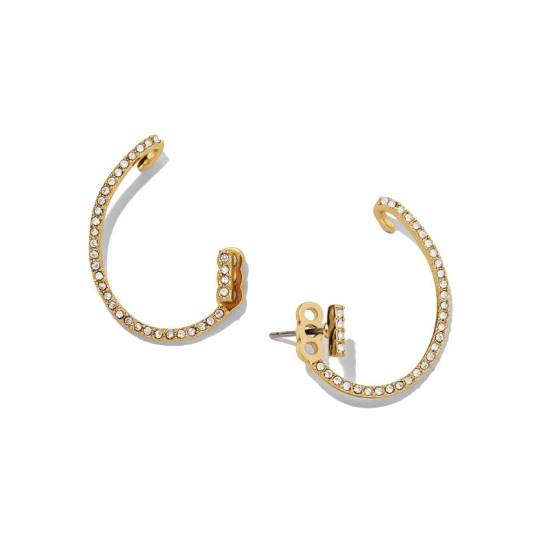 Brass With 18k Gold AAA Zircon Twist Ear Jacke Earrings Women Jewelry Party Boho T Show Gown Runway Rare Korean Japan Trendy INS