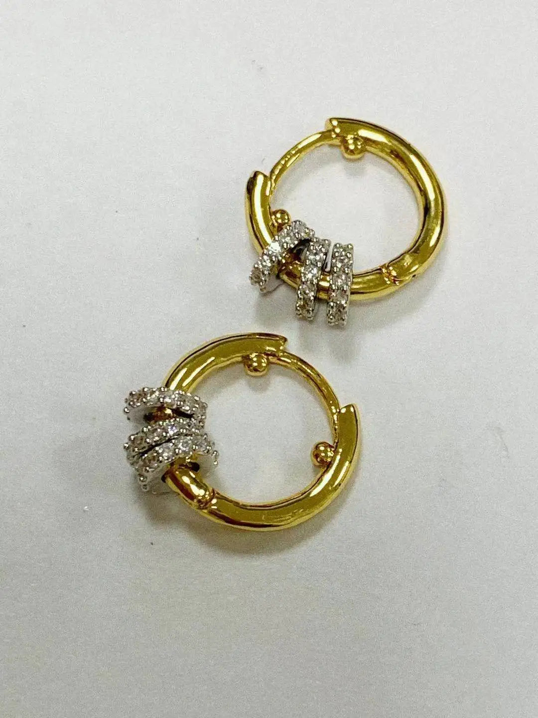 Brass With 18K Gold AAA Zircon Tripe Ring Hoop Earrings Women Jewelry Party T Show Gown Punk Gothic Top Runway Korean Japan
