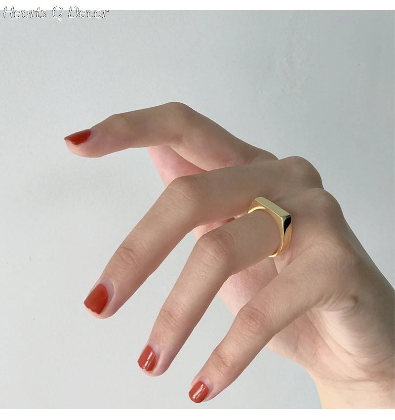 Amazing Titanium Band Stackable Statement Rings Women Stainless Steel Jewlery Punk Party Designer Club Cocktail Party Ins