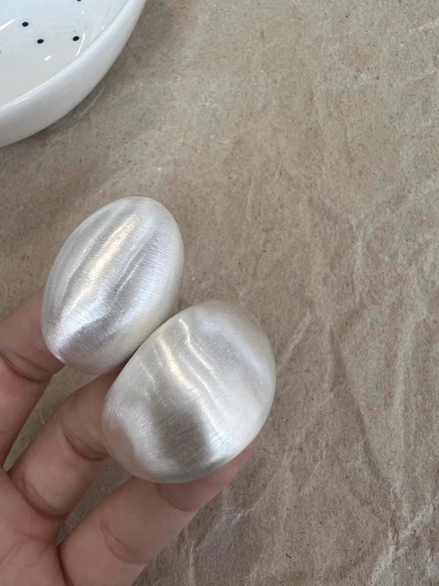 Brass Chunky Silver Color Moon Hoop Earrings Women Jewelry Punk Party T Show Gown Runway Korean Japan INS