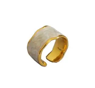 Brass With 18 K Gold Retro Enemal Rings Women Jewelry Punk T Show Designer Club Cocktail Party Japan Korea Fashion