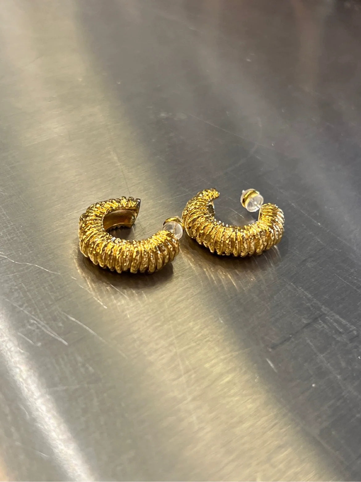 Brass With 18K Twist Cutout CC StudEarrings Punk Party Gown Runway rare Boucle d'oreille Korean Japan Style Fashion
