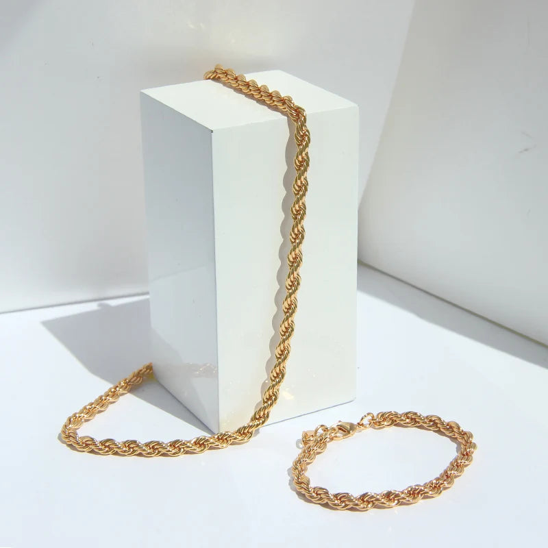 Brass Twist Chains Necklaces Party Designer T Show Runway Gown Jewelry Rare INS  Japan Korean Fashion