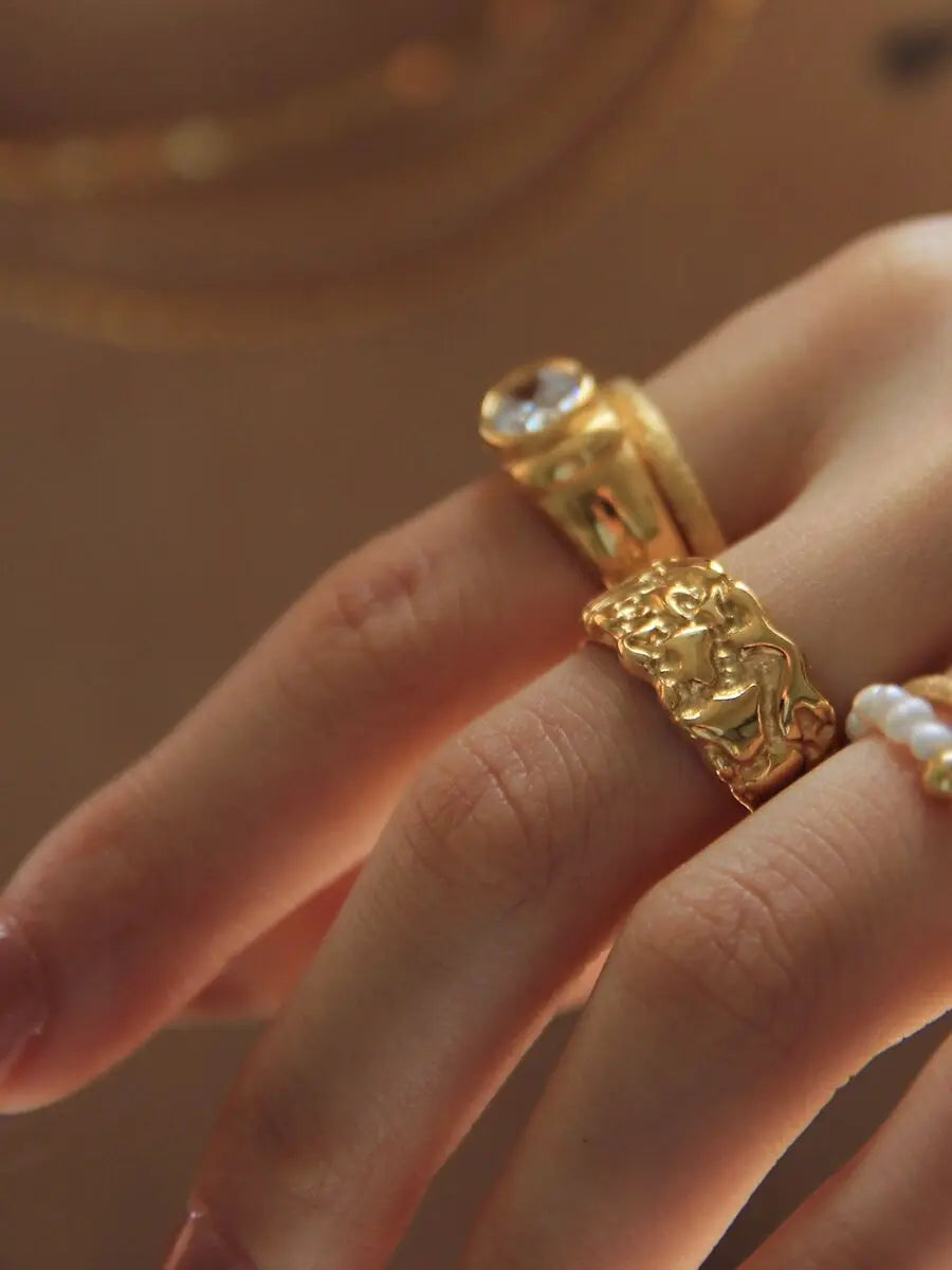 18K Gold Filled Geo Wrinkle Necklace Women Jewelry Punk Designer Runway Rare Simply Gown Boho Japan Korean