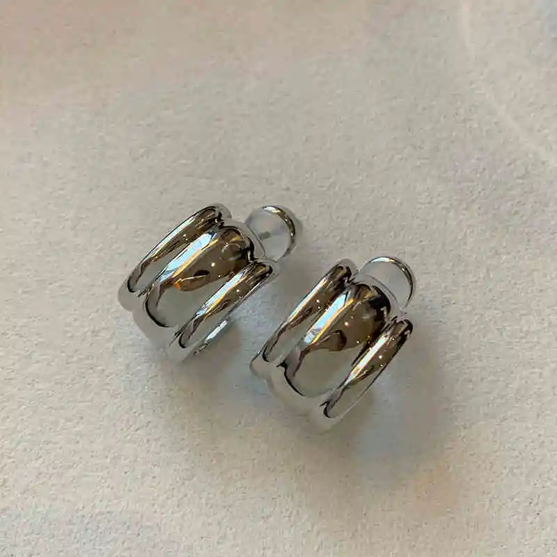 Brass Silver Color Solid Rings Women Jewelry Punk Style Designer Club Cocktail Party Gown Amazing Trendy Boho Korean Japan