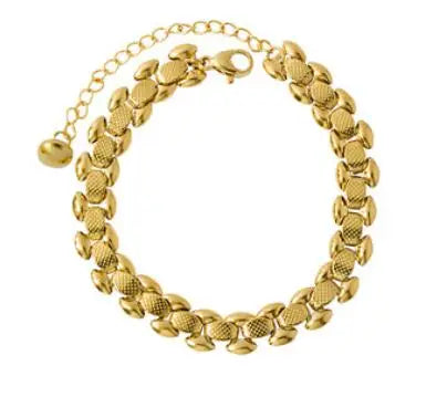 Titanium With 18 K Gold Watch Band Chunky Bracelet Women  Jewelry Party T Show Runway  Chic Gown Japan South Korea Fashion